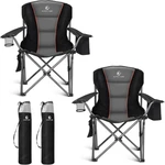 Oversized Folding Camping Chair, Heavy Duty Portable Lawn Chairs With Cooler Bag. Fixed Price $163.99.