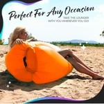 Inflatable Lounger 210T Polyester Chair No-pump Blow Up Couch. Fixed Price $34.00.