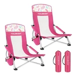 Haushof 2PC High Back Folding Beach Chair Mesh Lowseat Padded Armrest W/bag. Fixed Price $85.99.