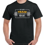 Gym T-shirt Sleep Repeat Mens Funny Training Top Bodybuilding Mma Ufc. Fixed Price $33.86.