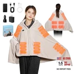 Mimyth Cordless Heated Blanket With Hood, Rechargeable Wearable Wool Gray. Fixed Price $98.01.