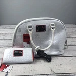 Loungefly Hello Kitty Sanrio White Embossed Bag Dome & Wallet SIL-34114 Flaws. Fixed Price $62.26.