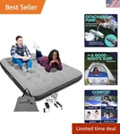 Camping Air Mattress Queen Inflatable Bed Portable With Pump Waterproof Grey. Fixed Price $111.22.