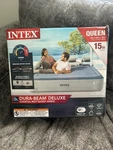 Intex Dura-beam Deluxe Queen Airbed 15IN Raised Internal Pump Antimicrobial. Fixed Price $39.99.