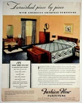 Fashion-flow 1937 Print Advertisement 10X13 Walnut Bedroom Furniture. Fixed Price $18.05.