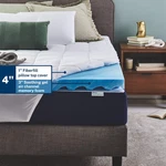 Sleep Innovations Dual Layer 4 Inch Memory Foam Mattress Topper Queen Size Ult. Fixed Price $217.57.