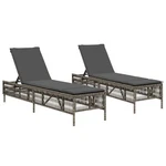 Sun Loungers With Cushions Outdoor Chaise 2 Pcs Poly Rattan Vidaxl. Fixed Price $304.99.