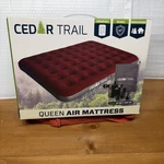 Cedar Trail Queen Size Air Mattress W/ Pump & Travel Bag Red Indoor Outdoor. Fixed Price $25.00.