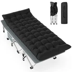Slendor Folding Camping Cot Black, Sleeping For Adults With Carry Bag, Mattr. Fixed Price $237.12.