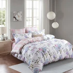 Pink Purple Roses Cotton Bed Sets: 3PC Duvet Cover + 4PC Sheet All Sizes. Fixed Price $134.27.