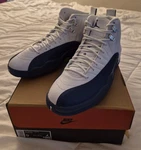 Jordan Air 12 Retro French Blue White High Top Basketball Sneakers. Fixed Price $189.00.