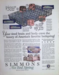 Original 1926 Vintage Home Ad: Simmons Ace Bed Spring Built For Sleep. Fixed Price $21.95.