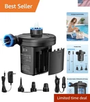 Air Mattress Pump, Ways Powered Portable Electric With 3-NOZZLE Ac.... Fixed Price $31.19.