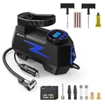 Tire Plug Repair Kit With 12V Dc Inflator, Patch Tool Set Includes .... Fixed Price $18.99.