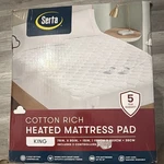Serta Heated Cotton Rich King Mattress Pad White Machine Washable 2 Controllers. Fixed Price $42.00.