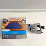 Bestway Queen Air Mattress New Sealed Inflatable Bed Plus Used Coleman Pump. Fixed Price $49.99.
