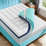 4" Dual Layer Memory Foam Mattress Topper With Cooling Gel & Pillow - King. Fixed Price $216.99.