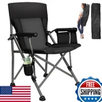Quyuan Camping Chair Adult, Heavy Duty Folding 500LBS, Comfortable. Fixed Price $85.02.