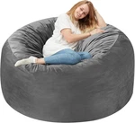 Memory Foam 3FT Bean Bag Chair - Soft Dutch Velvet Cover In Grey. Fixed Price $81.99.
