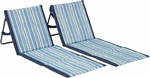 Lightspeed 2PK Lounger Mud Stripes Blue Camping Beach Chairs New Sealed. Fixed Price $64.99.