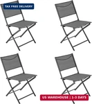 Yaheetech Patio Chairs Set Of 4 With Metal Frame, Outdoor Folding Ba. Fixed Price $92.01.