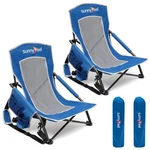 Sunnyfeel Folding Low Camping Beach Chair 20D X 20W 20H Inch, BLUE-2SET. Fixed Price $117.17.
