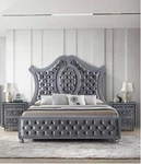 3PC Traditional Upholstered King Set Arched Headboard Bedroom Furniture. Fixed Price $1399.99.