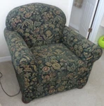 Simple Designs, Inc. Oversized, Loden, Fabric Upholstered Arm Chair, Nice Find. Fixed Price $275.00.