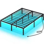 Rolanstar Bed Frame With Usb Charging Station, Queen, Black. Fixed Price $90.99.