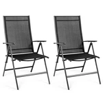 Tangkula 2-PACK Foldable Patio Dining Chairs, 5-POS Recline, Outdoor Camping. Fixed Price $149.52.