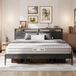 Sleep Soundly All Night - King Bed Frame Grey No Box Spring Needed. Fixed Price $209.99.