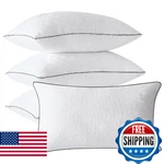 Frohaul Pillows Queen Size Set 4, Seersucker Bed With Microfiber Fill. Fixed Price $57.47.