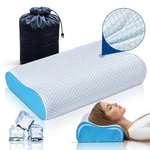 Cloud Memory Foam Wave Pillow With Cooling Cover, 19 Travel, White. Fixed Price $31.64.