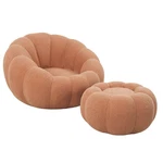 Single Sofa Chair Pumpkin Shape Round Accent Reading Relaxing Modern. Fixed Price $293.87.
