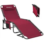 Kingcamp Lounge Outdoor, Folding Portable Tanning Chairs 1-PACK, Wine. Fixed Price $149.71.