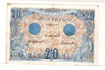 France Billet 20 Francs Bleu 01/02/1912 Type 1905 M.1116 753 Fay 10 Vf. Fixed Price $387.38.