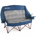 Camping Chair Double 2 Person High Back 650 Lb Blue Padded Huskfirm Seat Fully. Fixed Price $209.99.