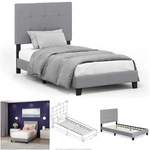 Twin Platform Bed Frame Button Tufted Glacier Upholstered Queen Size. Fixed Price $189.54.