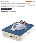 Divon Air Queen With Built PUMP15''HIGH Inflatable Mattressquick .... Fixed Price $49.99.
