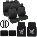Pretty Purple Butterfly Design Car Floor Mat, Seat Cover, Steering Wheel. Fixed Price $59.99.