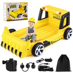Relaxgiant Yellow Excavator Inflatable Kids Bed Toddler Travel Safety. Fixed Price $149.48.