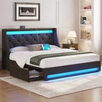 Rolanstar Full Bed Frame Led Lights Charging Station Model HQ-CHJ011-04. Fixed Price $299.99.