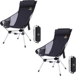 Nice High Back Folding Camping Chair With Pillow & Carry Bag (set Of 2). Fixed Price $90.00.