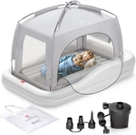 Inflatable Toddler Travel Bed With Tent, Portable Kids Air Mattress Safety. Fixed Price $112.99.