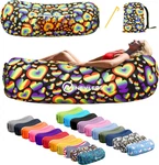 Rainbow Heart Inflatable Lounger Air Sofa 210T Polyester Couch No. Fixed Price $40.90.