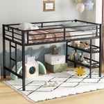 Twin Size Metal Loft W/ Storage Shelf Easy Climbing Ladder For Kids Bedroom. Fixed Price $158.99.