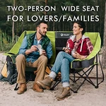 Villey Double Camping Chair W/cooler Bag, Extra Wide Loveseat, 600LBS - Green. Fixed Price $107.63.