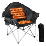 Sunsettler Heated Camping Chair, Outdoor Oversized, Black. Fixed Price $117.99.