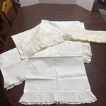 Mixed Lot Vintage 4PILLOW Covers/cases Twin Flat Sheet Swiss W/lace Edge. Fixed Price $28.00.