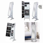 Chic Home Glitzy Full-length Wood And Glass Solid-color Jewelry Armoire.... Fixed Price $154.00.